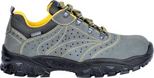 COFRA SAFETY SHOE ANTHRACITE PUNCHED SUEDE LEATHER/YELLOW FABRIC/STEEL PLATE,PART NO: NEW TIGRI S1 P FO SR