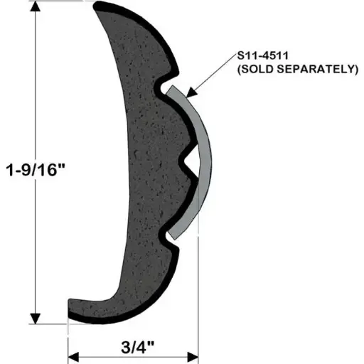 [#989090] TACO V21-9959 Rigid Vinyl Flex-Core Rub Rail