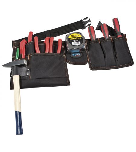 [TOP-TOOLBELT-N] Adjustable tool belt with stitched pouches